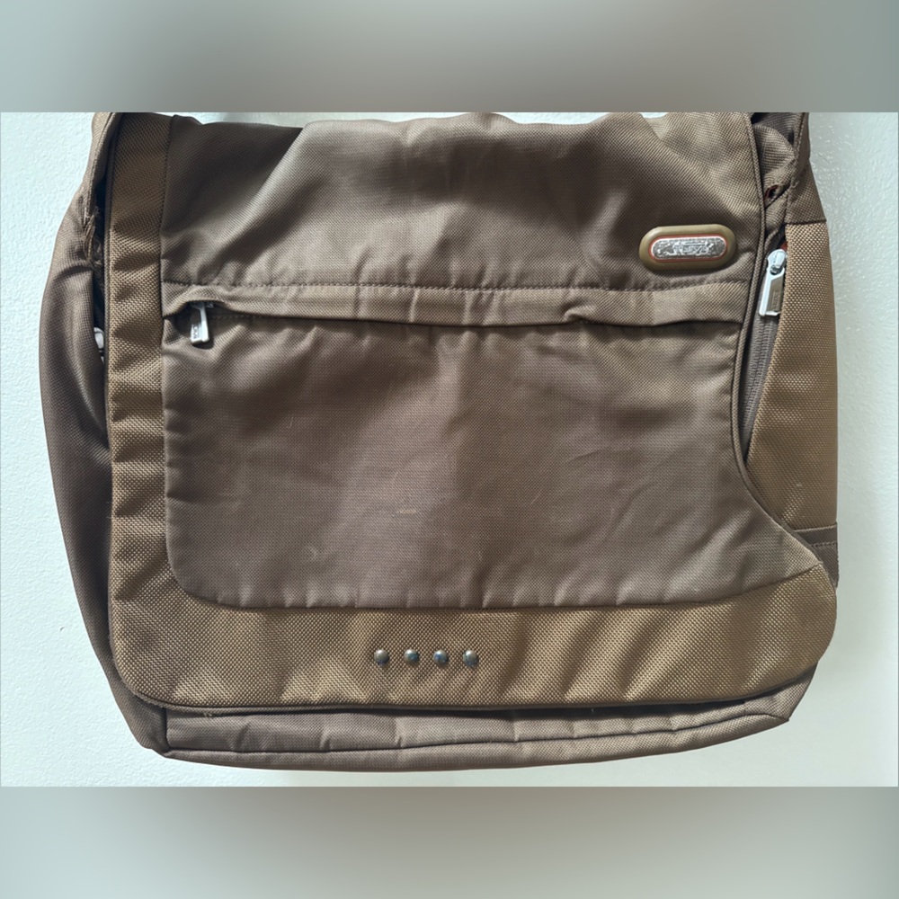 Tech by TUMI 5112B Expandable Brown Orange Laptop Messenger Shoulder Bag - Picture 1 of 11